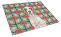 Liver Belton English Setter Christmas PoinsettIas Cutting Board Tempered Glass Kitchen Cutting Surface, Heat Resistant Chopping, Non-Slip Feet, Food Prep & Serving