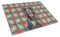 Gordon Setter Christmas PoinsettIas Cutting Board Tempered Glass Kitchen Cutting Surface, Heat Resistant Chopping, Non-Slip Feet, Food Prep & Serving