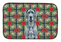 Blue Great Dane Christmas PoinsettIas Dish Drying Mat Absorbent Dish Drying Mat Pad for Kitchen Counter Dish Drainer Mat for Countertop, 14 x 21", Multicolor