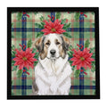 Badger Great Pyrenees Christmas PoinsettIas Framed Metal Print Bathroom, Kitchen, Office, Home Decor Wall Art Ready to Hang, Square, 8X8