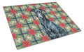 Black Greyhound Christmas PoinsettIas Cutting Board Tempered Glass Kitchen Cutting Surface, Heat Resistant Chopping, Non-Slip Feet, Food Prep & Serving
