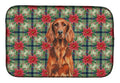 Irish Setter Christmas PoinsettIas Dish Drying Mat Absorbent Dish Drying Mat Pad for Kitchen Counter Dish Drainer Mat for Countertop, 14 x 21", Multicolor
