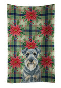 Kerry Blue Terrier Christmas PoinsettIas Kitchen Towel Velour Plush Front and Cotton Loop Back Machine Washable