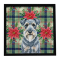 Kerry Blue Terrier Christmas PoinsettIas Framed Metal Print Bathroom, Kitchen, Office, Home Decor Wall Art Ready to Hang, Square, 8X8
