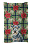 Blue Lakeland Terrier Christmas PoinsettIas Kitchen Towel Velour Plush Front and Cotton Loop Back Machine Washable