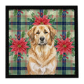 Sandy Leonberger Christmas PoinsettIas Framed Metal Print Bathroom, Kitchen, Office, Home Decor Wall Art Ready to Hang, Square, 8X8