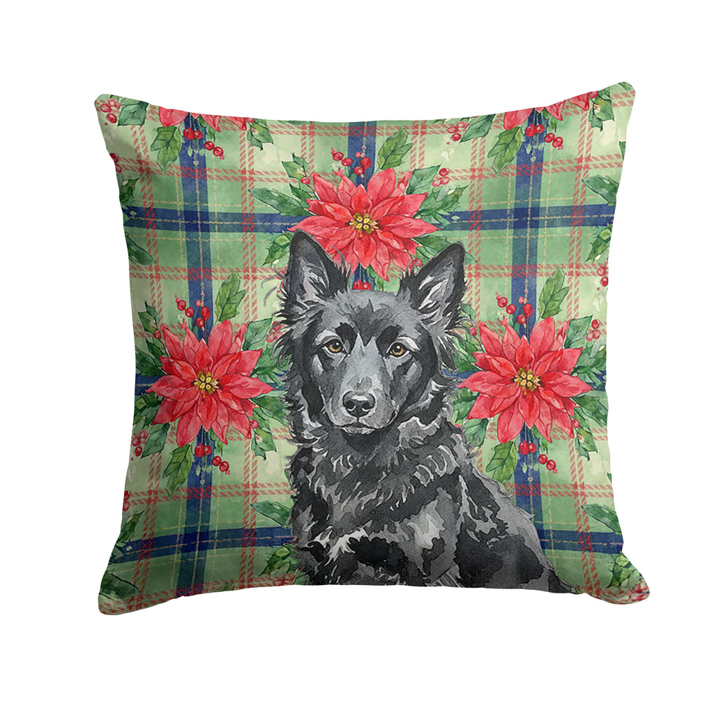 Mudi Christmas PoinsettIas Decorative Throw Pillow 18x18 Indoor Outdoor Accent Cushion, Fabric Cover with Insert for Sofa, Bed, Porch & Living Room