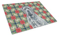 Blue Neapolitan Mastiff Christmas PoinsettIas Cutting Board Tempered Glass Kitchen Cutting Surface, Heat Resistant Chopping, Non-Slip Feet, Food Prep & Serving