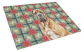 Neapolitan Mastiff Christmas PoinsettIas Cutting Board Tempered Glass Kitchen Cutting Surface, Heat Resistant Chopping, Non-Slip Feet, Food Prep & Serving