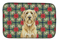 Wheaten and Tan Otterhound Christmas PoinsettIas Dish Drying Mat Absorbent Dish Drying Mat Pad for Kitchen Counter Dish Drainer Mat for Countertop, 14 x 21", Multicolor