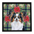 Tricoilor Papillon Christmas PoinsettIas Framed Metal Print Bathroom, Kitchen, Office, Home Decor Wall Art Ready to Hang, Square, 8X8