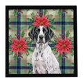 Black and White Pointer Christmas PoinsettIas Framed Metal Print Bathroom, Kitchen, Office, Home Decor Wall Art Ready to Hang, Square, 8X8
