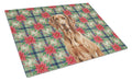 Liver Pointer Christmas PoinsettIas Cutting Board Tempered Glass Kitchen Cutting Surface, Heat Resistant Chopping, Non-Slip Feet, Food Prep & Serving