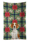 Orange and White Pointer Christmas PoinsettIas Kitchen Towel Velour Plush Front and Cotton Loop Back Machine Washable