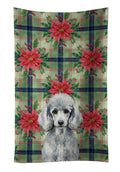 Standard Silver Poodle Christmas PoinsettIas Kitchen Towel Velour Plush Front and Cotton Loop Back Machine Washable
