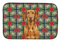 Vizsla Christmas PoinsettIas Dish Drying Mat Absorbent Dish Drying Mat Pad for Kitchen Counter Dish Drainer Mat for Countertop, 14 x 21", Multicolor