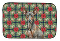 Xoloitzcuintli Christmas PoinsettIas Dish Drying Mat Absorbent Dish Drying Mat Pad for Kitchen Counter Dish Drainer Mat for Countertop, 14 x 21", Multicolor