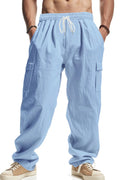 Men's Full Size Drawstring Pants with Pockets Plus Size