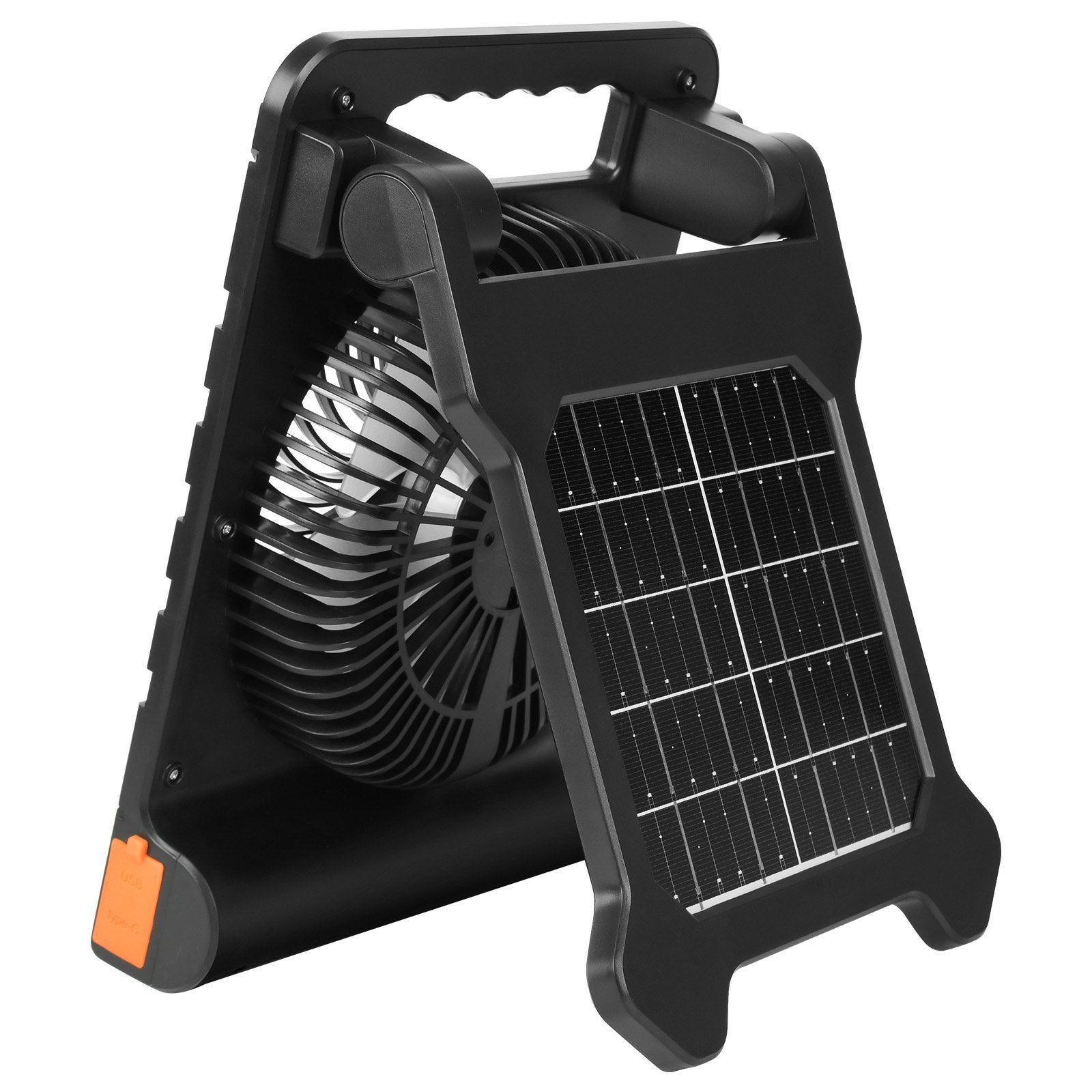 10000mAh Rechargeable Solar Fan LED Lantern 7 Inch Portable Cordless 4W