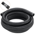 10AN Fuel Line Kit, 10 FT Fuel Hose Kit, 0.55" Nylon Stainless Steel Braided Fuel Line Oil/Gas/Diesel Hose End Fitting Kit, with 7 PCS Swivel Fitting Adapter Kit, Black