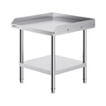 Stainless Steel Work Table, 24 x 24 x 26 Inch Commercial Food Prep Worktable, 3-Sided Backsplash Heavy Duty Prep Worktable, Metal Work Table with Adjustable Height for Restaurant Home Hotel