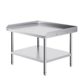 Stainless Steel Work Table, 30 x 36 x 26 Inch Commercial Food Prep Worktable, 3-Sided Backsplash Heavy Duty Prep Worktable, Metal Work Table with Adjustable Height for Restaurant Home Hotel