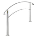 Handrails for Outdoor Steps, Fit 1 or 3 Steps Outdoor Stair Railing, White Wrought Iron Handrail, Flexible Front Porch Hand Rail, Transitional Handrails for Concrete Steps or Wooden Stairs