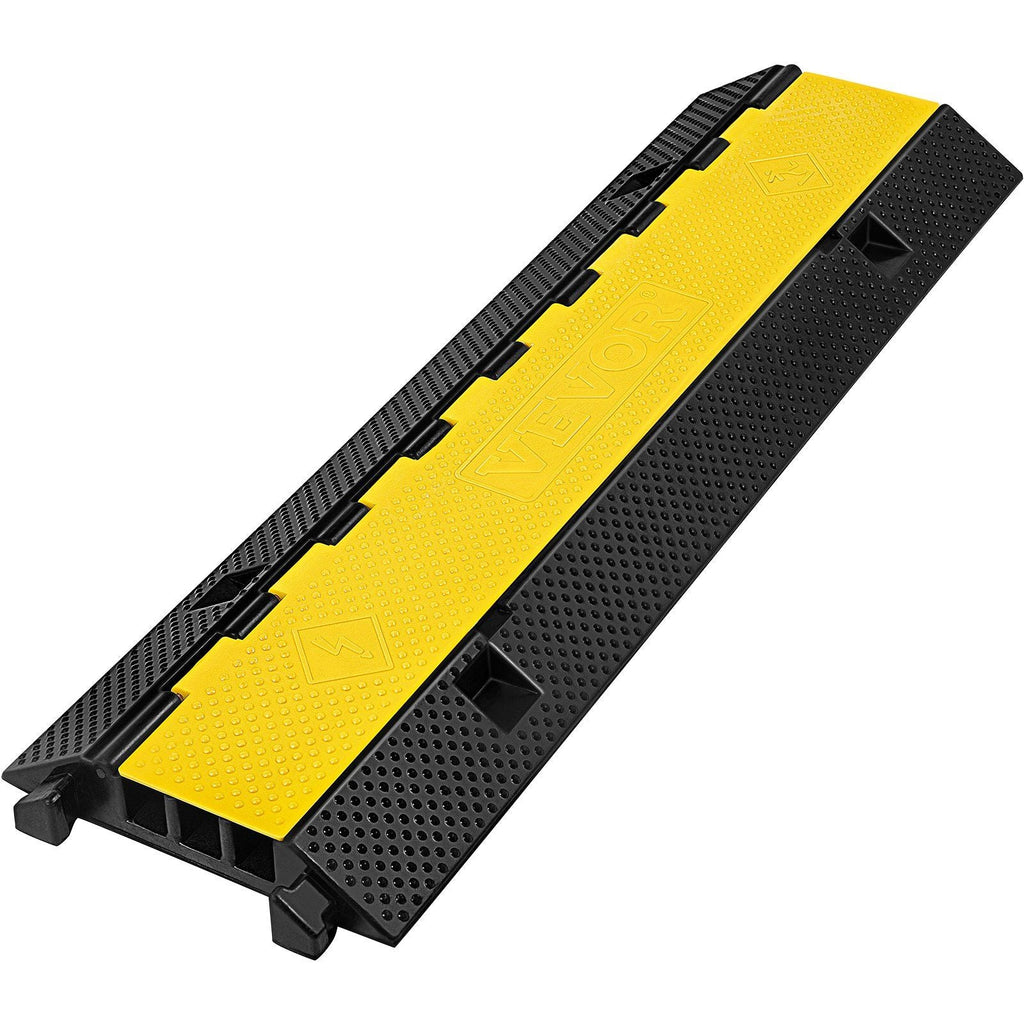 1 Pack of 3-Channel Rubber Cable Protector Ramps Heavy Duty 44000Lbs Load Capacity Cable Wire Cord Cover Ramp Speed Bump Driveway Hose Cable Ramp Protective Cover