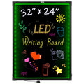 LED Message Writing Board, 32"x24" Illuminated Erasable Lighted Chalkboard, Neon Effect Menu Sign Board, Drawing Board with 8 Fluorescent Chalk Markers and Remote Contro Tested toStandards