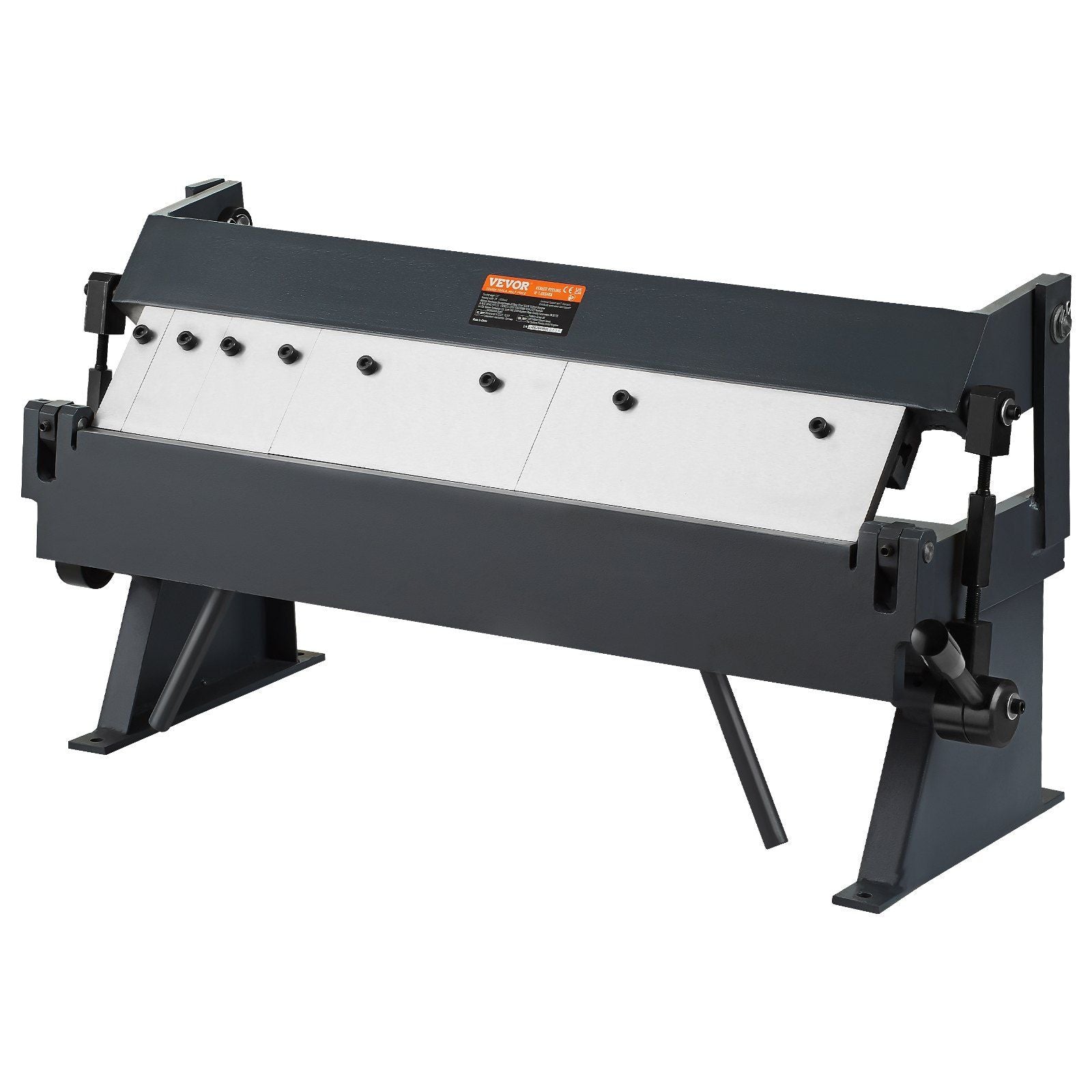 Box and Pan Brake, 24-Inch, 0-130 Degrees Sheet Metal Bending Brake, Portable Metal Bender with 20 Gauge Low Carbon Steel 14 Gauge Aluminum Capacity, 5 Adjustable Fingers for Metal Bending