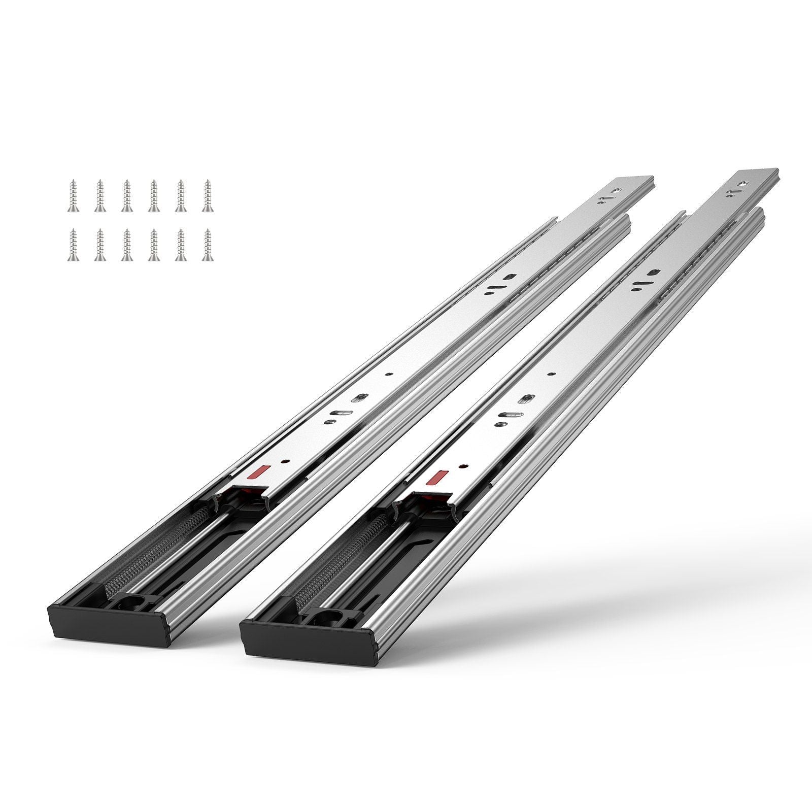 6 Pairs of 24 Inch Drawer Slides Side Mount Rails, Heavy Duty Full Extension Steel Track, Soft-Close Noiseless Guide Glides Cabinet Kitchen Runners with Ball Bearing, 100 Lbs Load Capacity