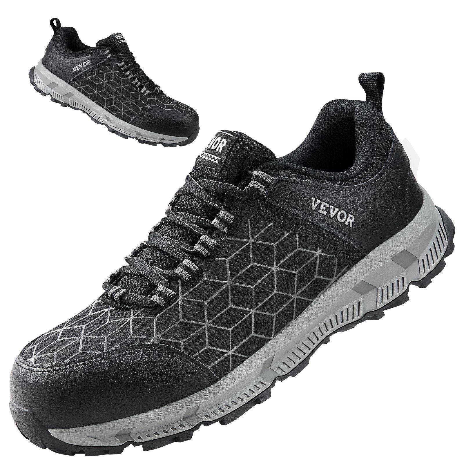 Steel Toe Shoes for Men US Size 9.5 Athletic Work Shoe Sneakers Black