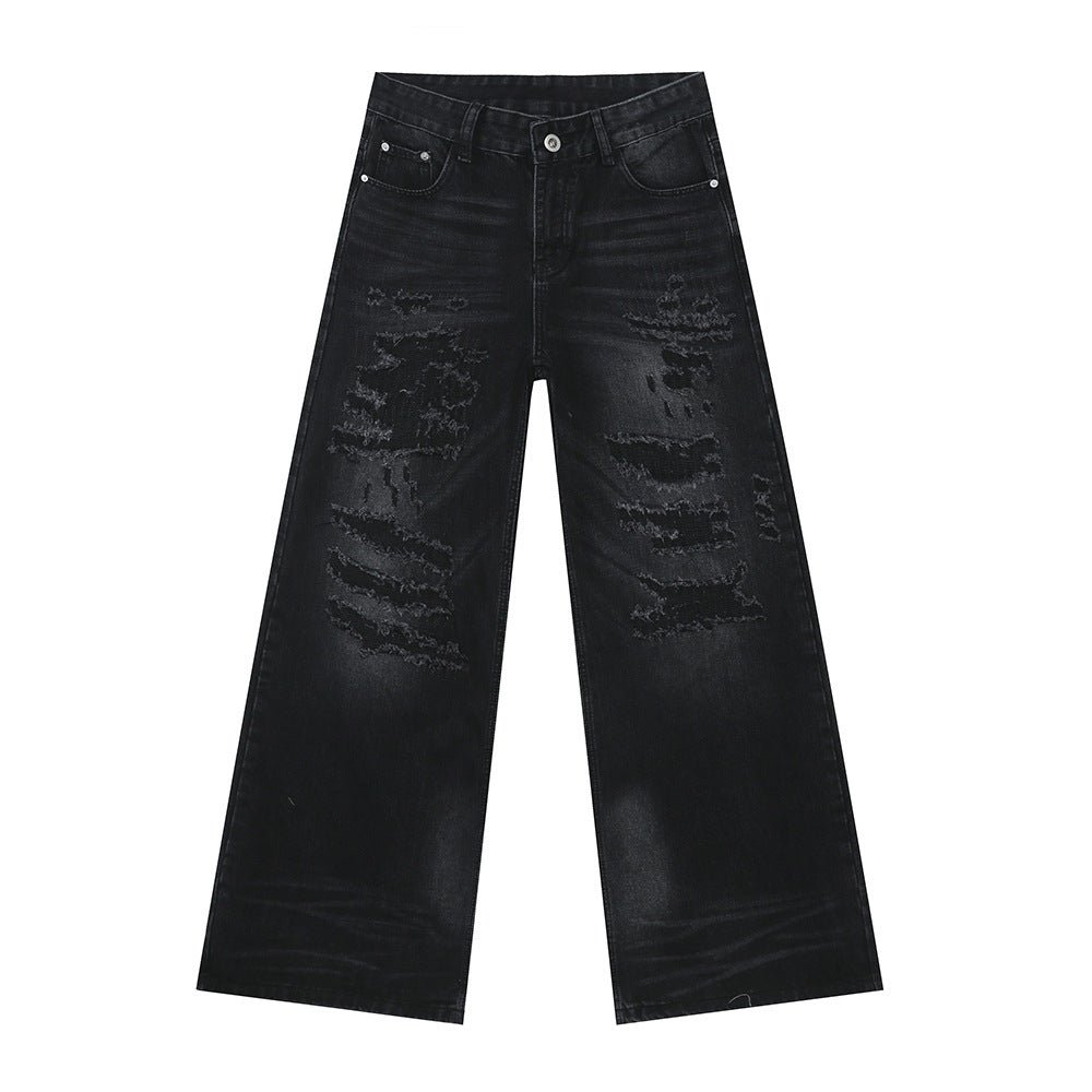 Distressed Wide Leg Jeans