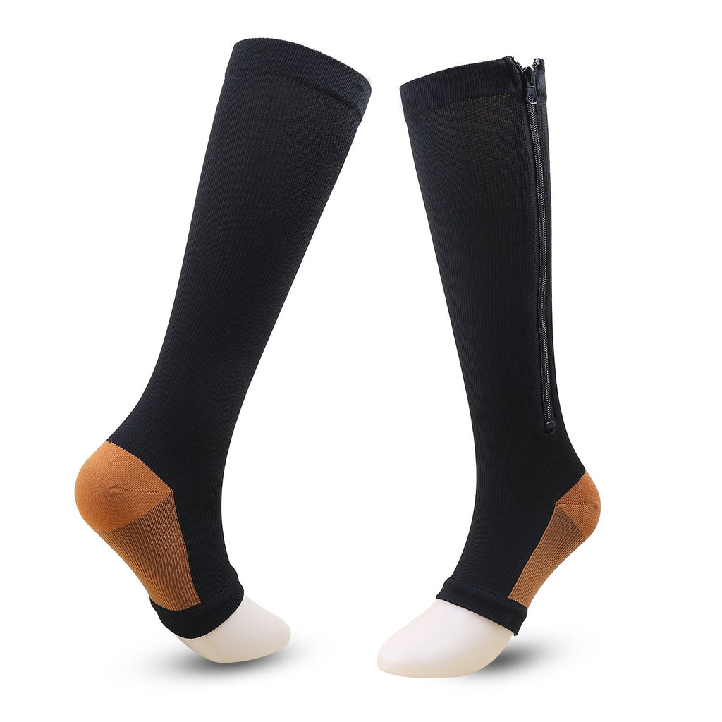Graduated Compression Socks with Zipper