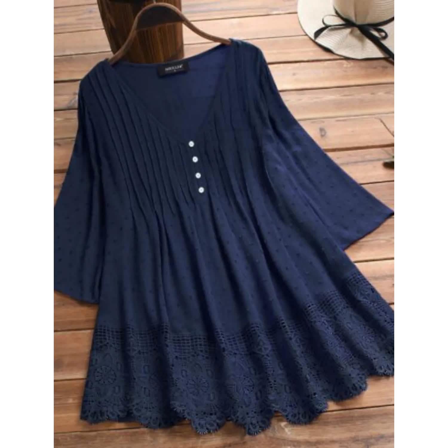 Women's V-Neck Floral Lace Top
